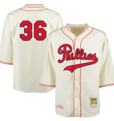 Philadelphia Phillies Robin Roberts Cream 1936 Throwback Jersey