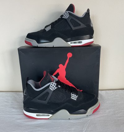 Nike Air Jordan 4 Retro Og Bred 2019 Men Us Size 10 5