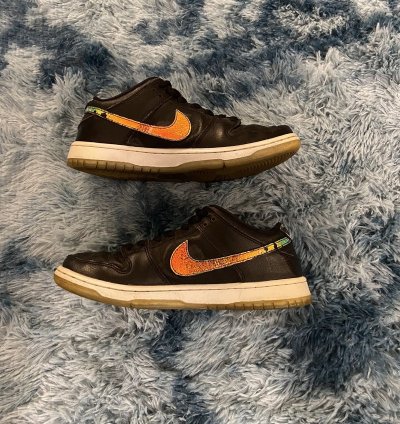 Rare Nike Sb Dunk Low Sparkle Oil Spill Sneaker Size 9 Us