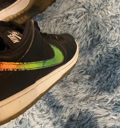 Rare Nike Sb Dunk Low Sparkle Oil Spill Sneaker Size 9 Us