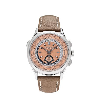 Patek Philippe World Time Chronograph Complications 5935a-001 World Time Chronograph Steel Opaline Carbon Motif Dial
