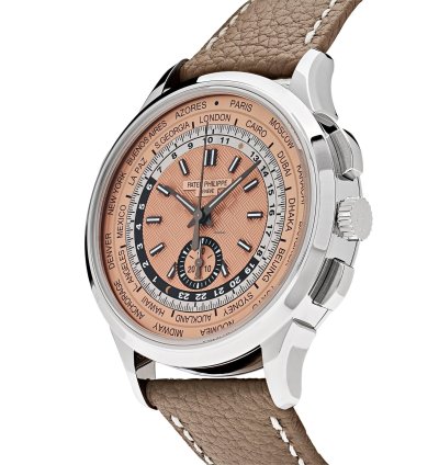 Patek Philippe World Time Chronograph Complications 5935a-001 World Time Chronograph Steel Opaline Carbon Motif Dial