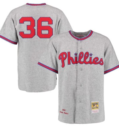 Philadelphia Phillies Robin Roberts Gray 1948 Throwback Jersey