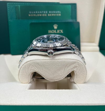 Rolex Sky-dweller White Rolesor Sky-dweller Watch - Blue Index Dial - Jubilee Fluted Bezel 326934
