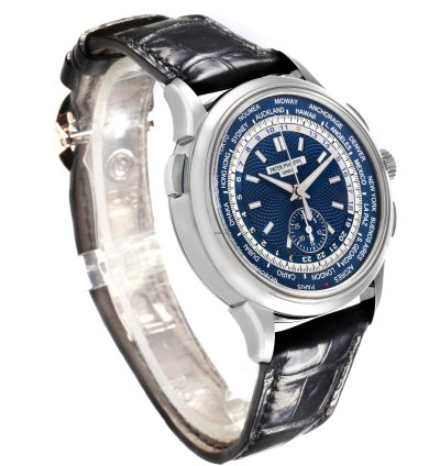 Patek Philippe World Time Chronograph Complications White Gold Mens Watch 5930 Box Papers