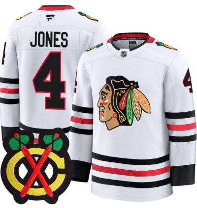 Seth Jones Jersey 4 Chicago Blackhawks Premium All Stitched White