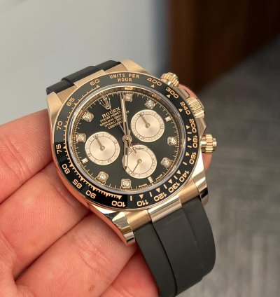 Rolex Daytona Unworn Rose Gold Cosmograph Daytona Black Diamond Dial 126515ln