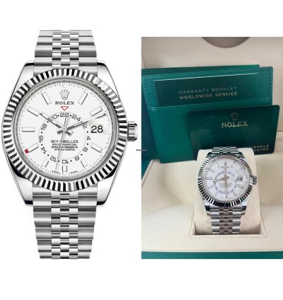 Rolex Sky-dweller White Rolesor Sky-dweller Watch - White Index Dial - Jubilee Bracelet 326934