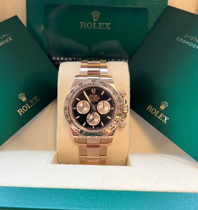 Rolex Daytona Unworn Rose Gold Daytona Black Dial 126505