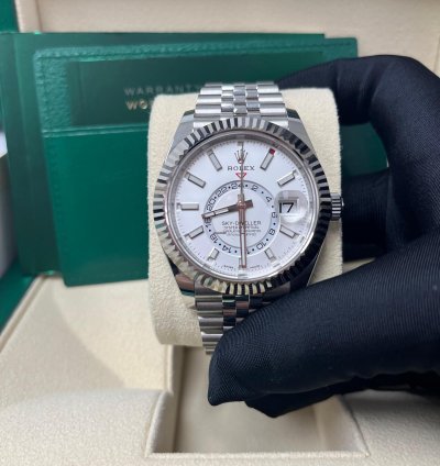 Rolex Sky-dweller White Rolesor Sky-dweller Watch - White Index Dial - Jubilee Bracelet 326934