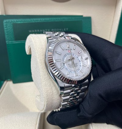 Rolex Sky-dweller White Rolesor Sky-dweller Watch - White Index Dial - Jubilee Bracelet 326934