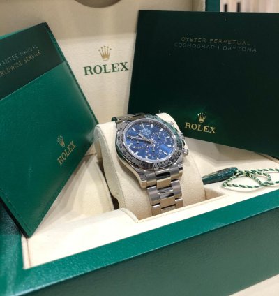 Rolex Daytona Unworn White Gold 116509 Cosmograph Daytona 40mm Blue Dial Oyster Bracelet