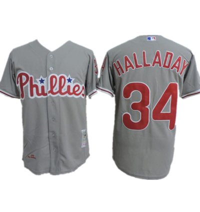 Philadelphia Phillies Roy Halladay Gray Throwback Jersey