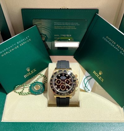 Rolex Daytona Unworn Yellow Gold Daytona 116518ln Black Diamond Dial