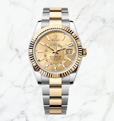 Rolex Sky-dweller Yellow Gold Champagne Dial 336933 new Unworn