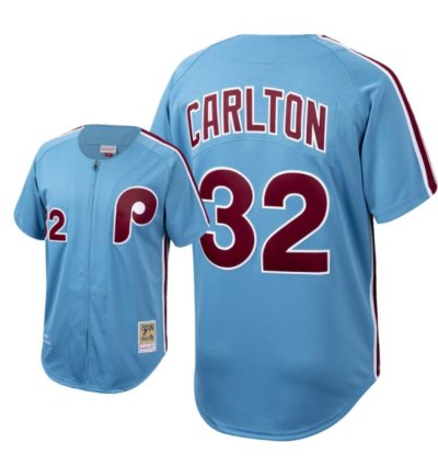 Philadelphia Phillies Steve Carlton Blue Throwback Jersey