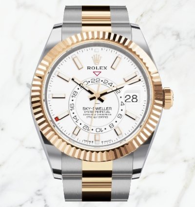 Rolex Sky-dweller Yellow Gold White Dial 336933 new Unworn