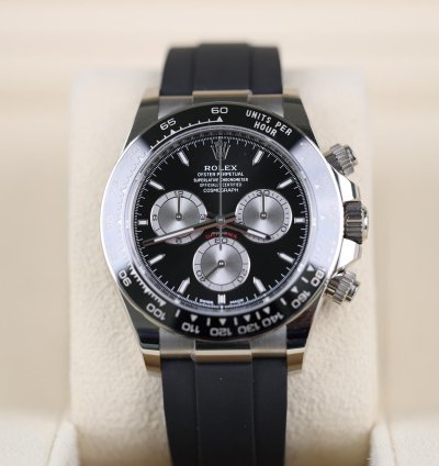 Rolex Daytona Wei Gold Oysterflex Schwarz - 12 2023 - Lc100 - Wie Neu - Fullset