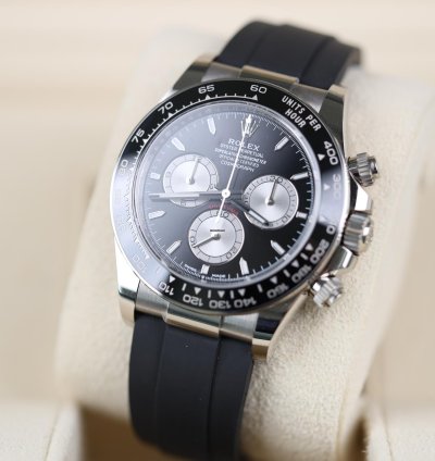 Rolex Daytona Wei Gold Oysterflex Schwarz - 12 2023 - Lc100 - Wie Neu - Fullset