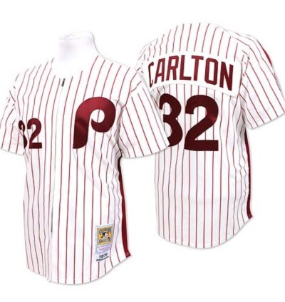 Philadelphia Phillies Steve Carlton White 1976 Throwback Jersey