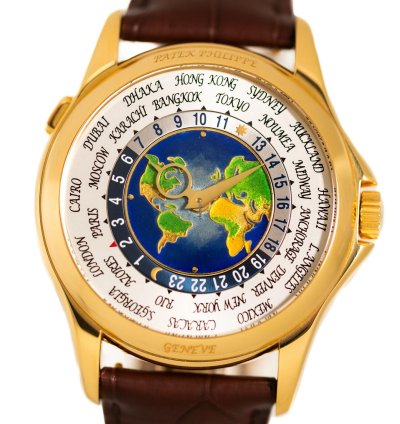 Patek Philippe World Time Cloisonn Ref 5131j-001 18k Yellow Gold Folding Clasp Box Papers Bj-2010 Excellent