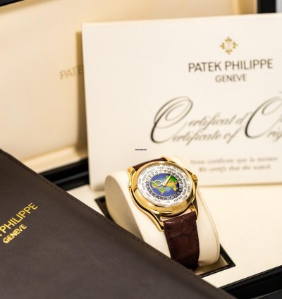 Patek Philippe World Time Cloisonn Ref 5131j-001 18k Yellow Gold Folding Clasp Box Papers Bj-2010 Excellent