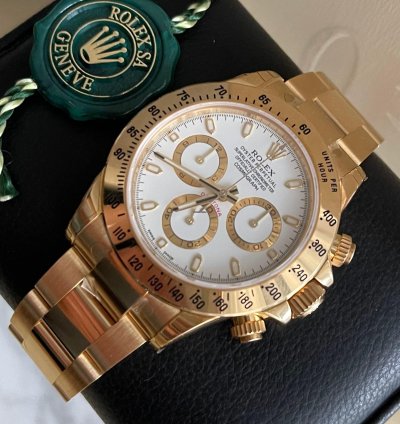 Rolex Daytona White Aph Chromalight 116528 New Stickers Last Production