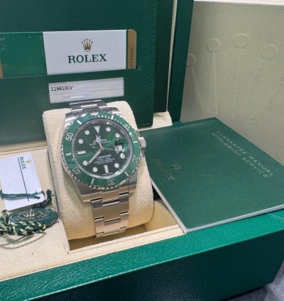 Rolex Submariner Date 116610lv 2019 Hulk 40mm Oyster Full Set Unworn