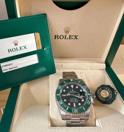 Rolex Submariner Date 116610lv Hulk Full Set Full Stickers Qr Code Italiano