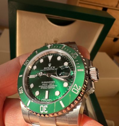 Rolex Submariner Date 116610lv Hulk Full Set Full Stickers Qr Code Italiano