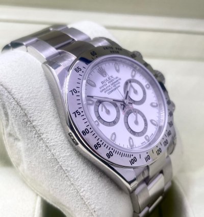 Rolex Daytona White Aph Dial New Unworn Fully Stickers Qr Code Full Set Box Papers - Long Clasp