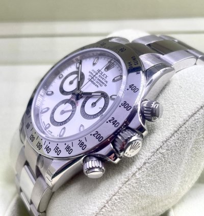Rolex Daytona White Aph Dial New Unworn Fully Stickers Qr Code Full Set Box Papers - Long Clasp