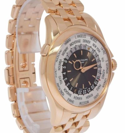 Patek Philippe World Time Complications 18k Rose Gold Mens 39 5mm Watch 5130 1r