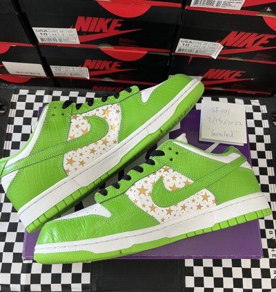 Ss21 Supreme Nike Sb Dunk Low Stars Mean Green Size 10 5