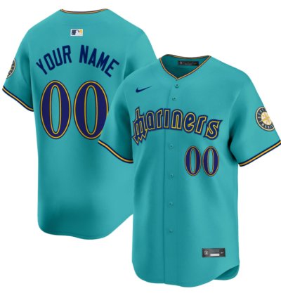 Custom Seattle Mariners Jersey 2025 Vapor Premier Limited Stitched Aqua