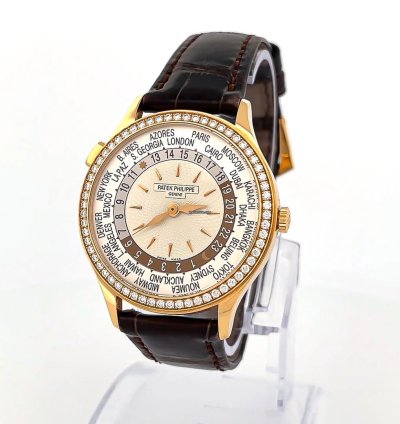 Patek Philippe World Time Complications World Time 36mm Box Papers Pink Gold With Diamond