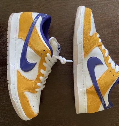 Us 12 Nike Sb Dunk Low Laser Orange Lakers Color