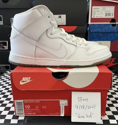 Used Nike Sb Dunk High Pro White Ice 2015 Size 10