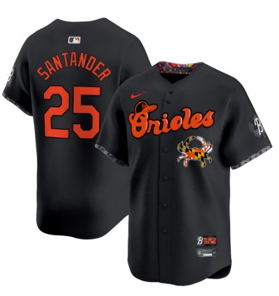 Anthony Santander Jersey 25 Baltimore Orioles Maryland Blue Crab Vapor Stitched Black