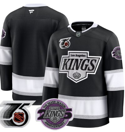 Men Team Jersey Los Angeles Kings 91-92 75th 25th Anniversary Stitched Black