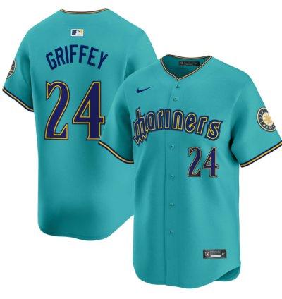 Ken Griffey Jr Jersey 24 Seattle Mariners 2025 Vapor Premier Limited Stitched Aqua