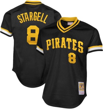 Pittsburgh Pirates Willie Stargell Black Throwback Pullover Jersey