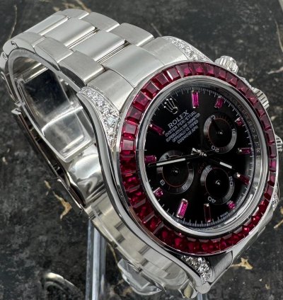 Rolex Daytona White Gold - 116509 - Red Sapphire - 126599tru - Custom Bezel