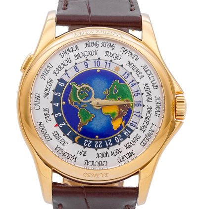Patek Philippe World Time Enamel Dial Rare Yellow Gold 5131j