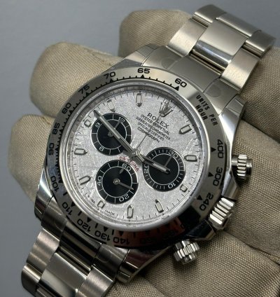 Rolex Daytona White Gold - Meteorite Dial Unworn 2022 Full Stickers - Box And Papers