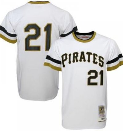 Pittsburgh Pirates Roberto Clemente White 1971 Throwback Pullover Jersey