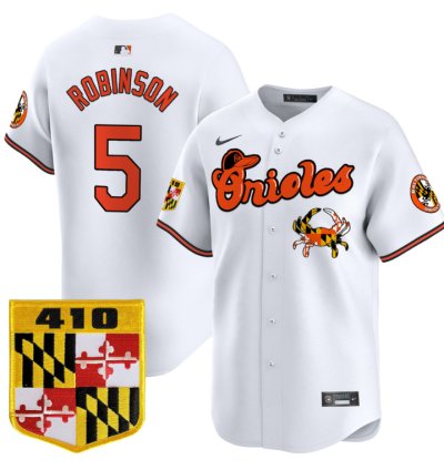 Brooks Robinson Jersey 5 Baltimore Orioles 410 Chesapeake Crab Patch Limited Stitched White