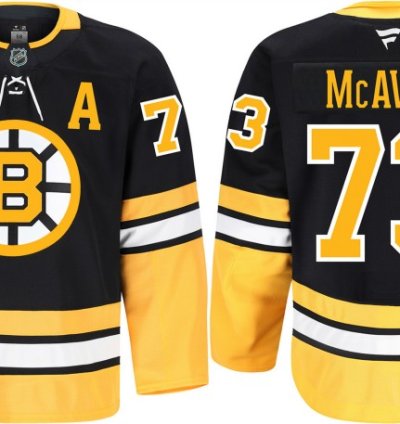 Mens Boston Bruins 73 Charlie Mcavoy Black 100th Anniversary Stitched Jersey