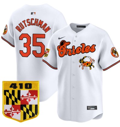 Adley Rutschman Jersey 35 Baltimore Orioles 410 Chesapeake Crab Patch Limited Stitched White