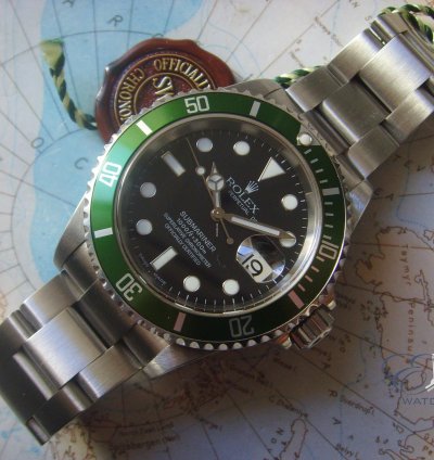 Rolex Submariner Date 2003 Serial Submariner Kermit Mark Flat Four Nos Condition With Papers